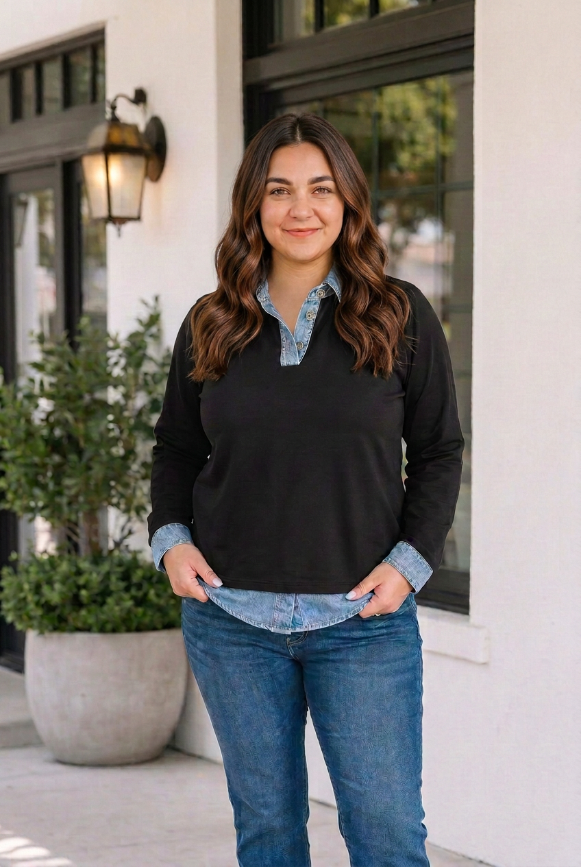 Tania Long Sleeve Blouse Long Sleeve PLUS Top-0