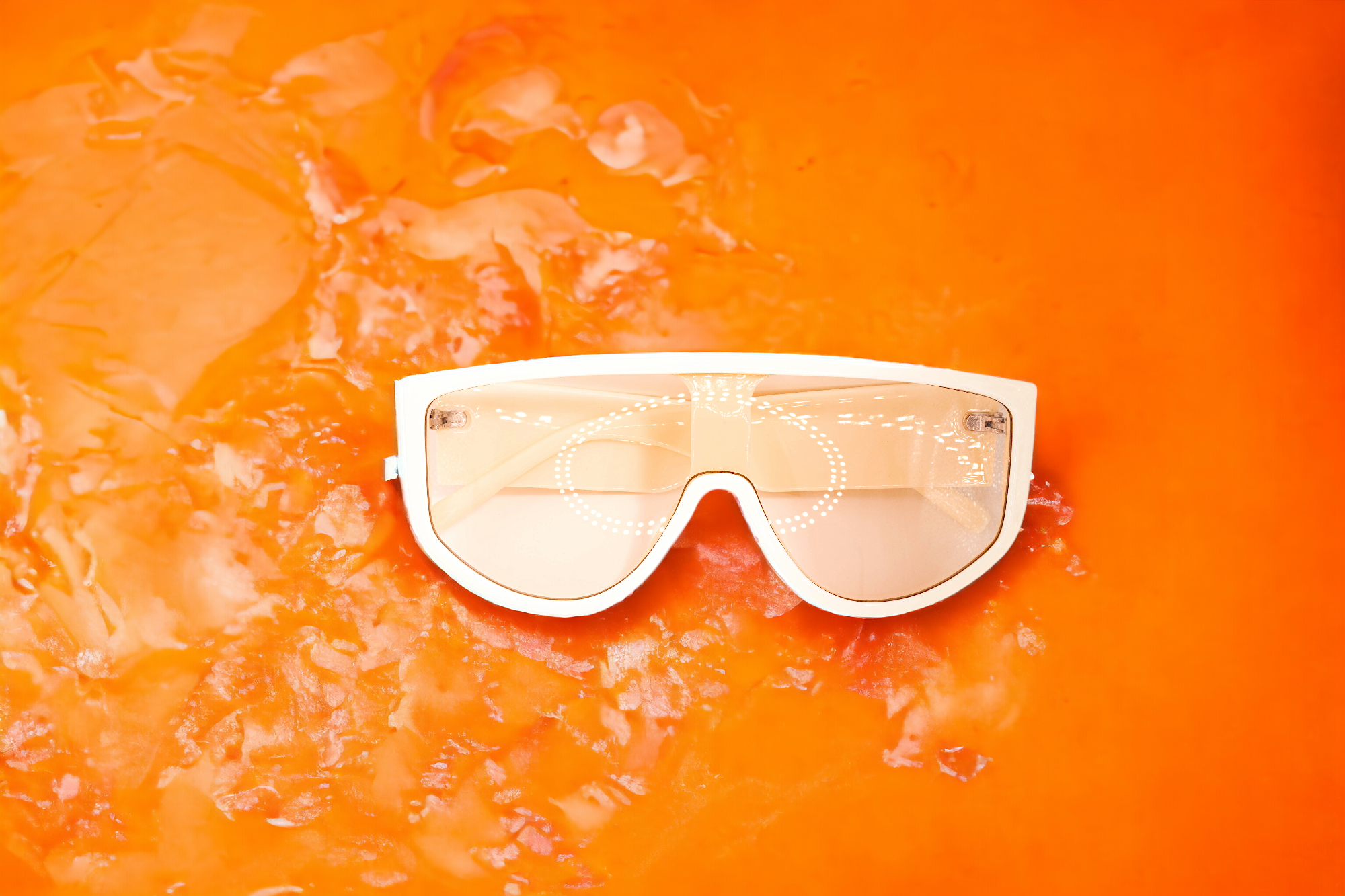 Beige Retro Oversized  Sunglasses-1