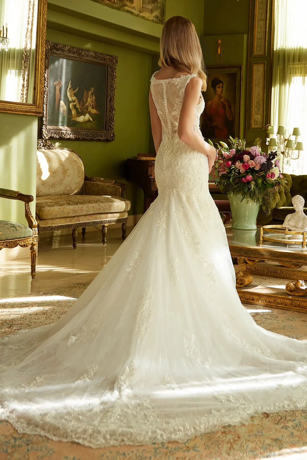 Sleeveless, Mermaid Silhouette Wedding Dress-1