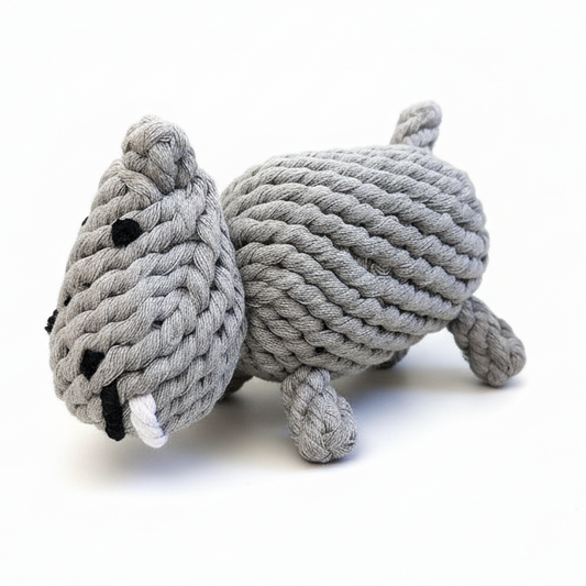 Large Gray Hippo Dog Rope Toys