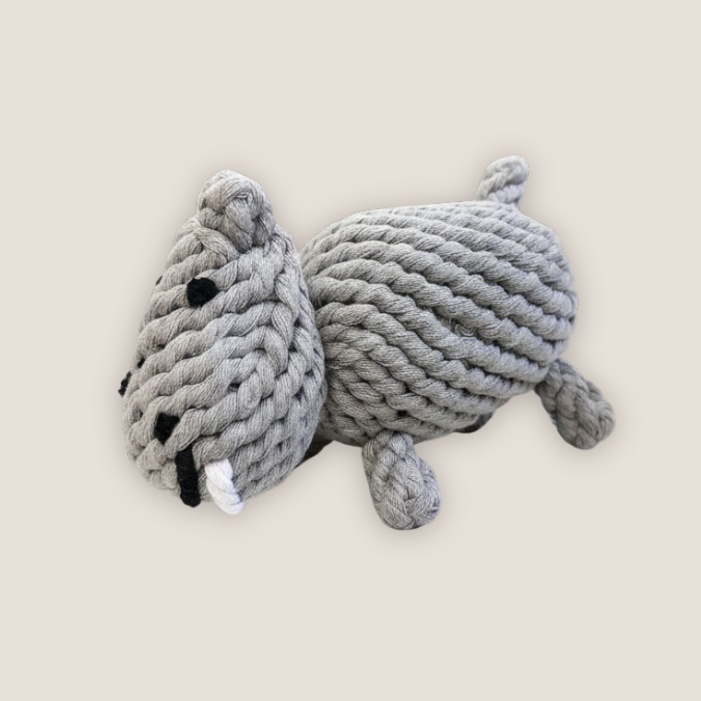 Large Gray Hippo Dog Rope Toys