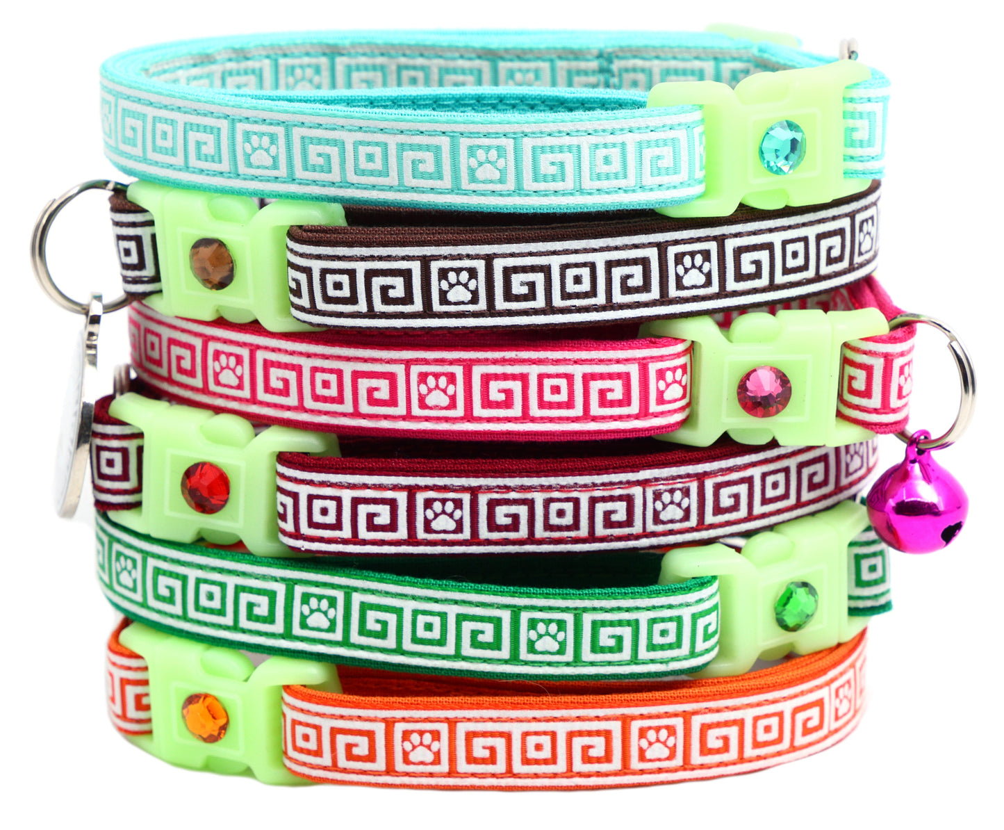 Greek Key Breakaway Cat Collar-0
