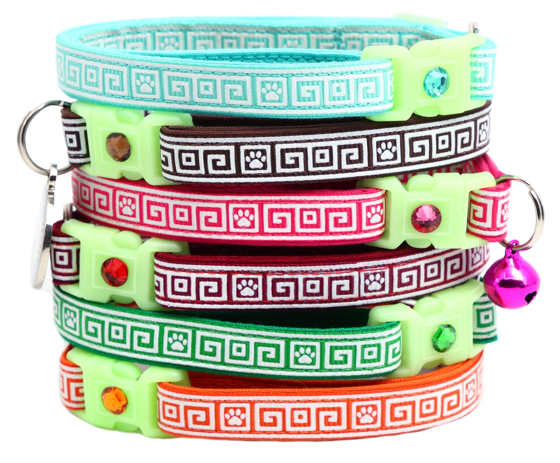 Greek Key Breakaway Cat Collar-0