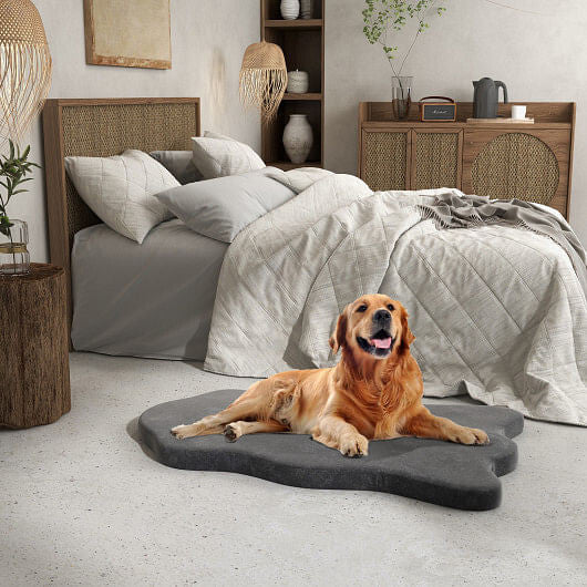 Orthopedic Dog Bed with Memory Foam Support for Large Dogs-Gray-4