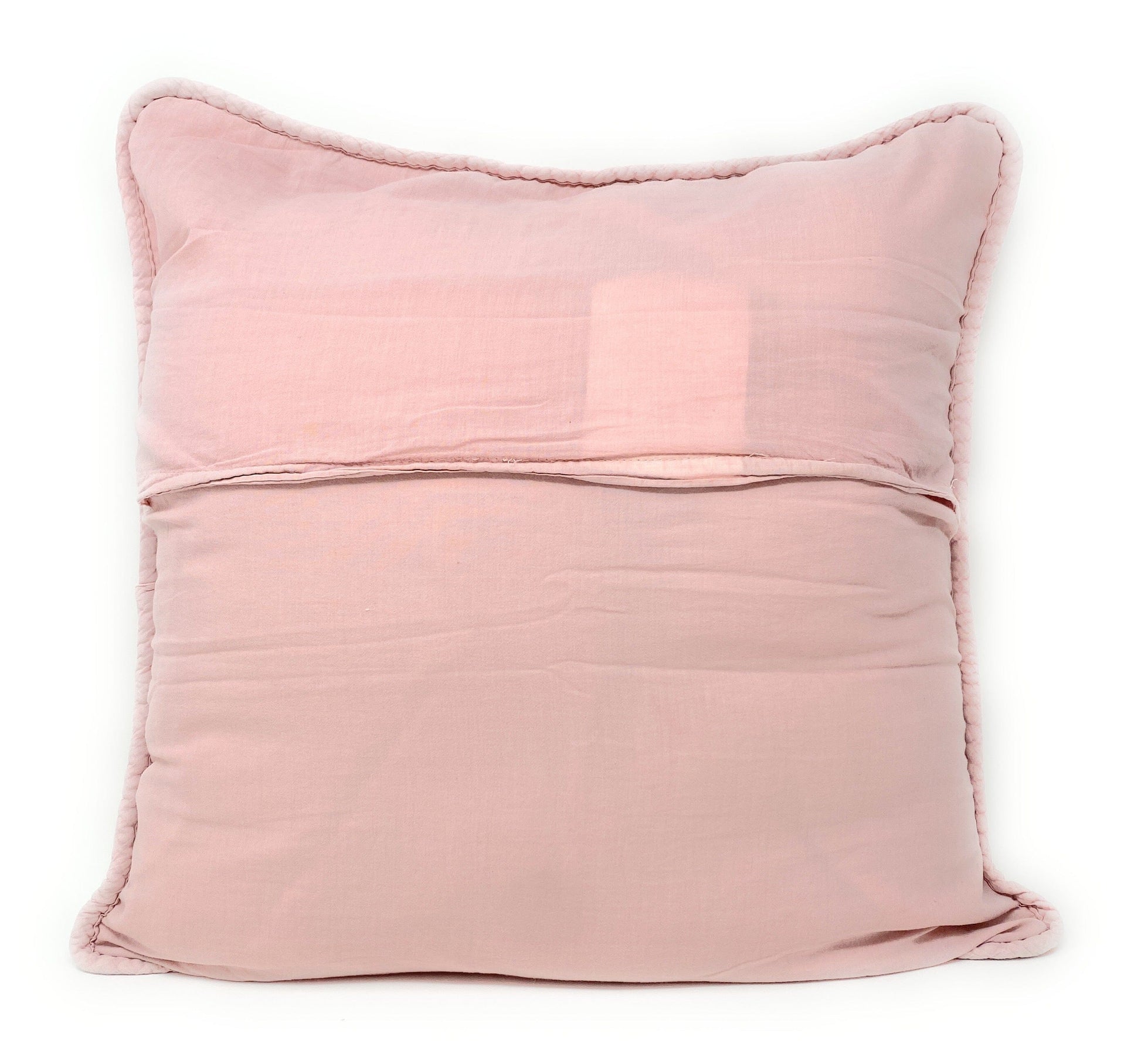 Tache Cotton Stone Washed Soothing Pastel Rustic Blush Pink Cushion Covers / Euro Sham (JHW-863)-4