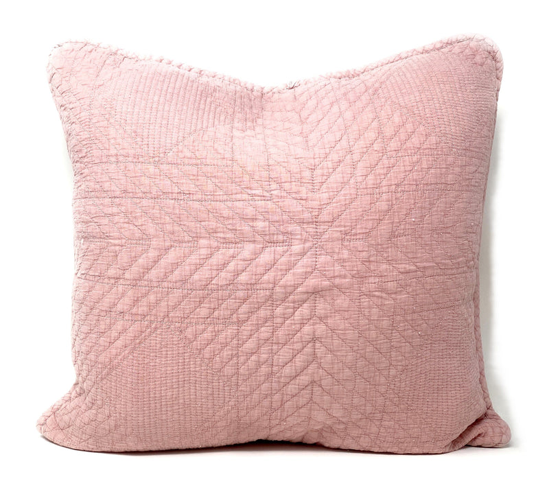 Tache Cotton Stone Washed Soothing Pastel Rustic Blush Pink Cushion Covers / Euro Sham (JHW-863)-0