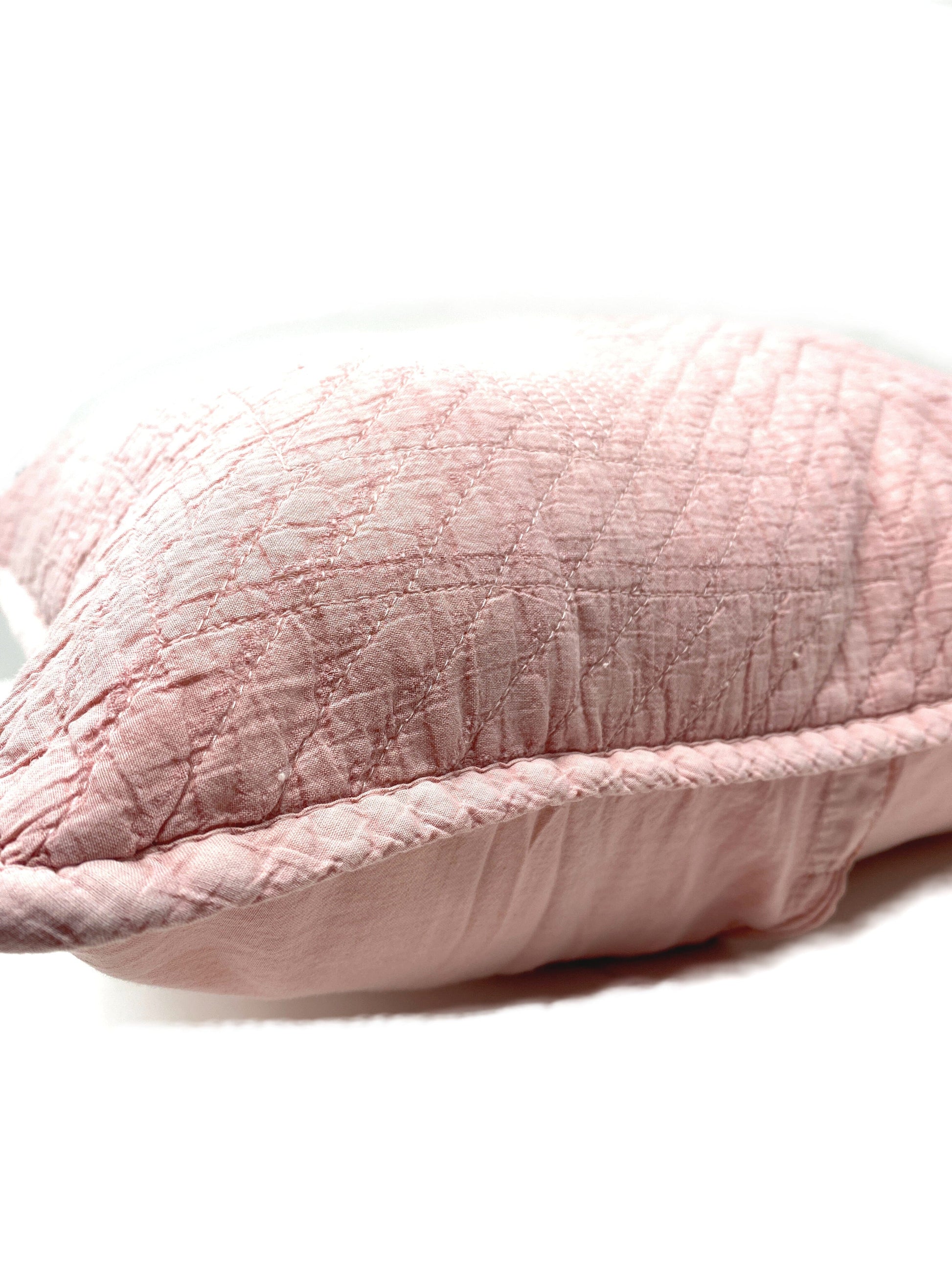 Tache Cotton Stone Washed Soothing Pastel Rustic Blush Pink Cushion Covers / Euro Sham (JHW-863)-3