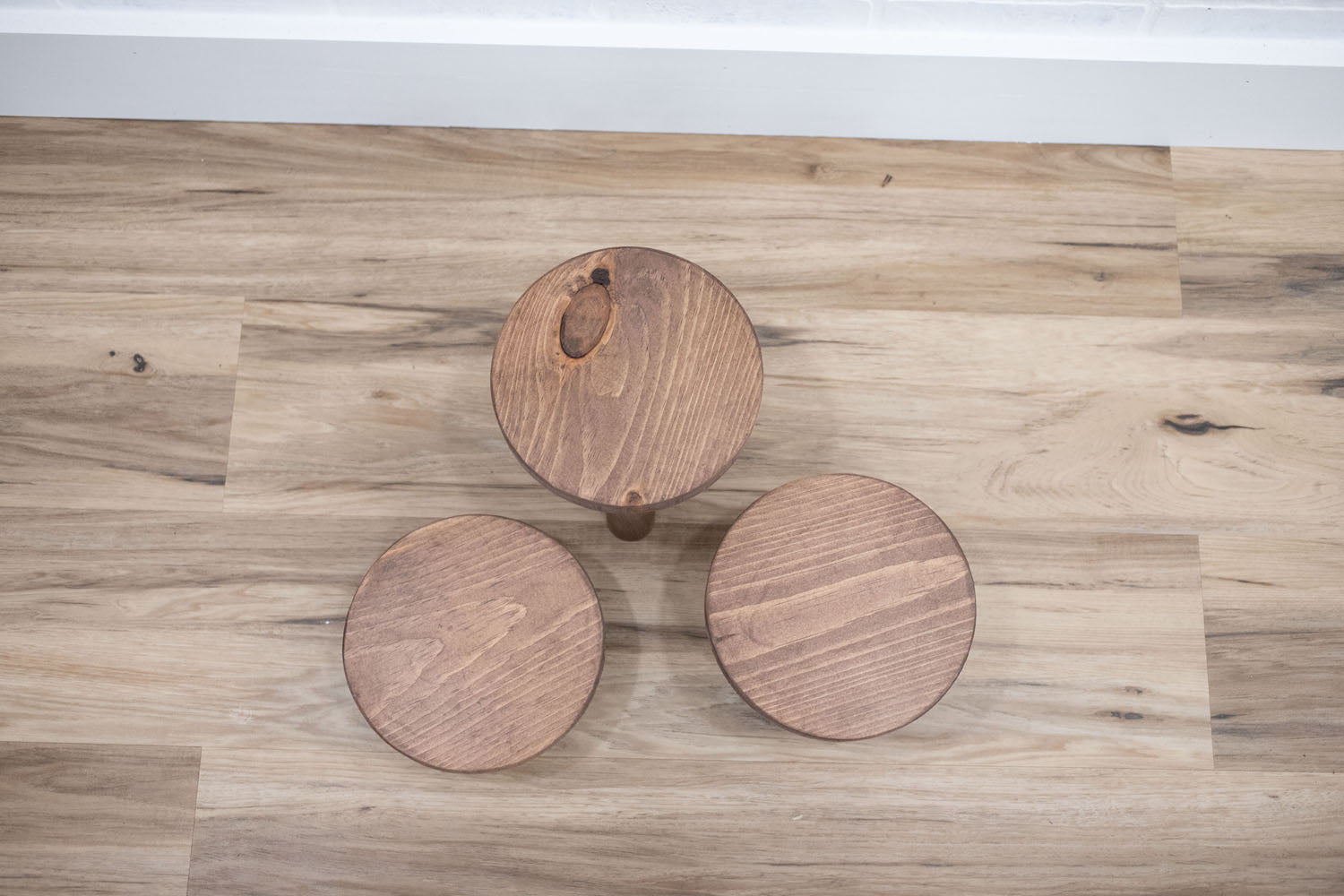 Pedestal Plant Stands, Set of 3 Wood Risers-4
