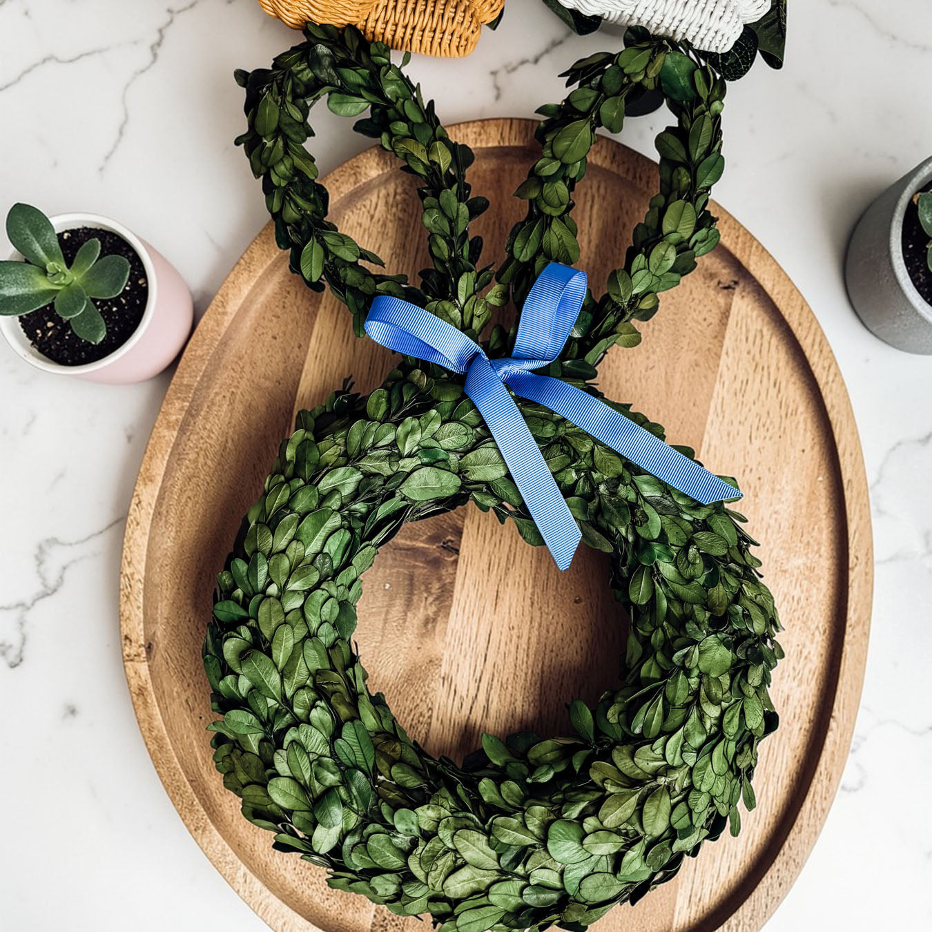 Bunny Wreath Boxwood-0