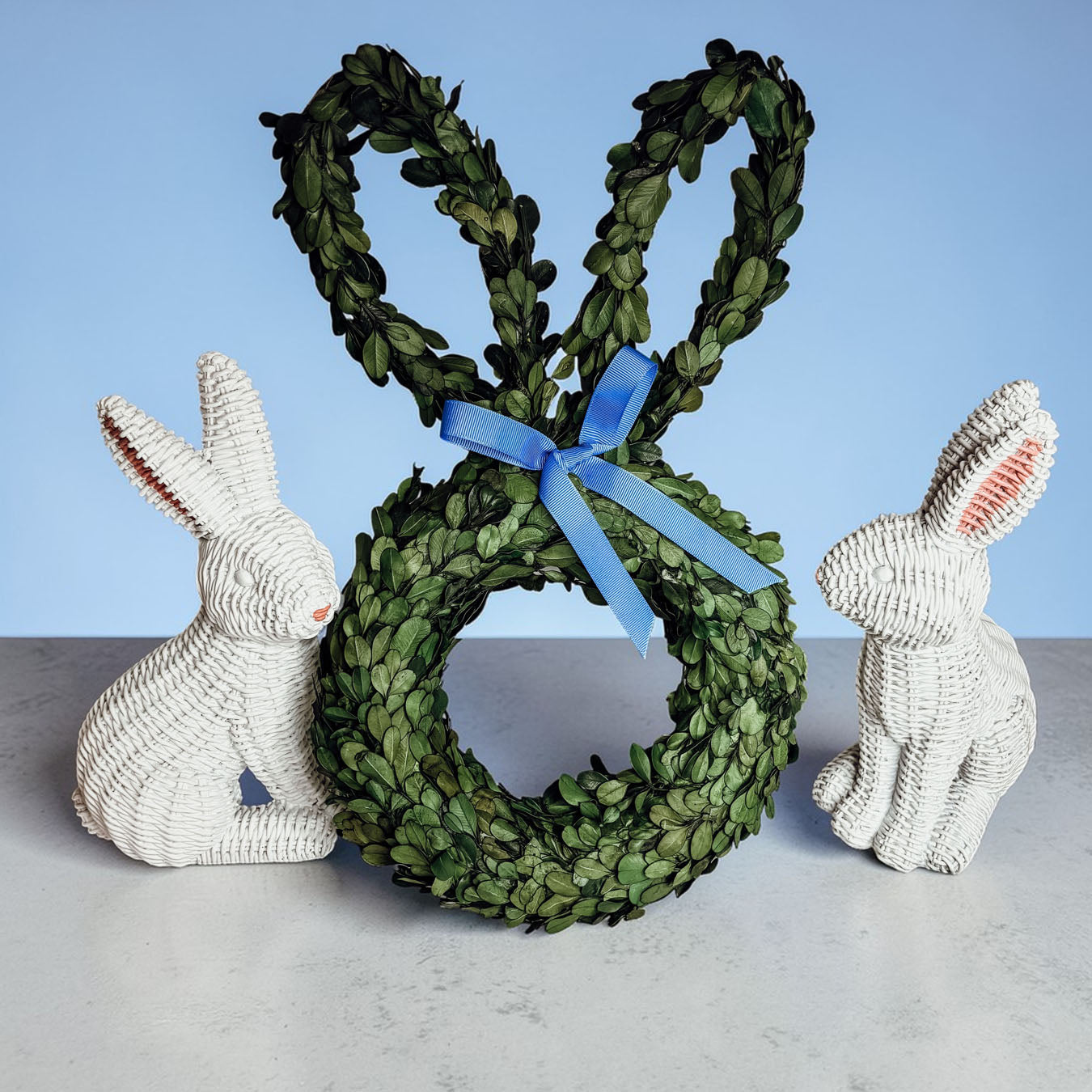 Bunny Wreath Boxwood-1