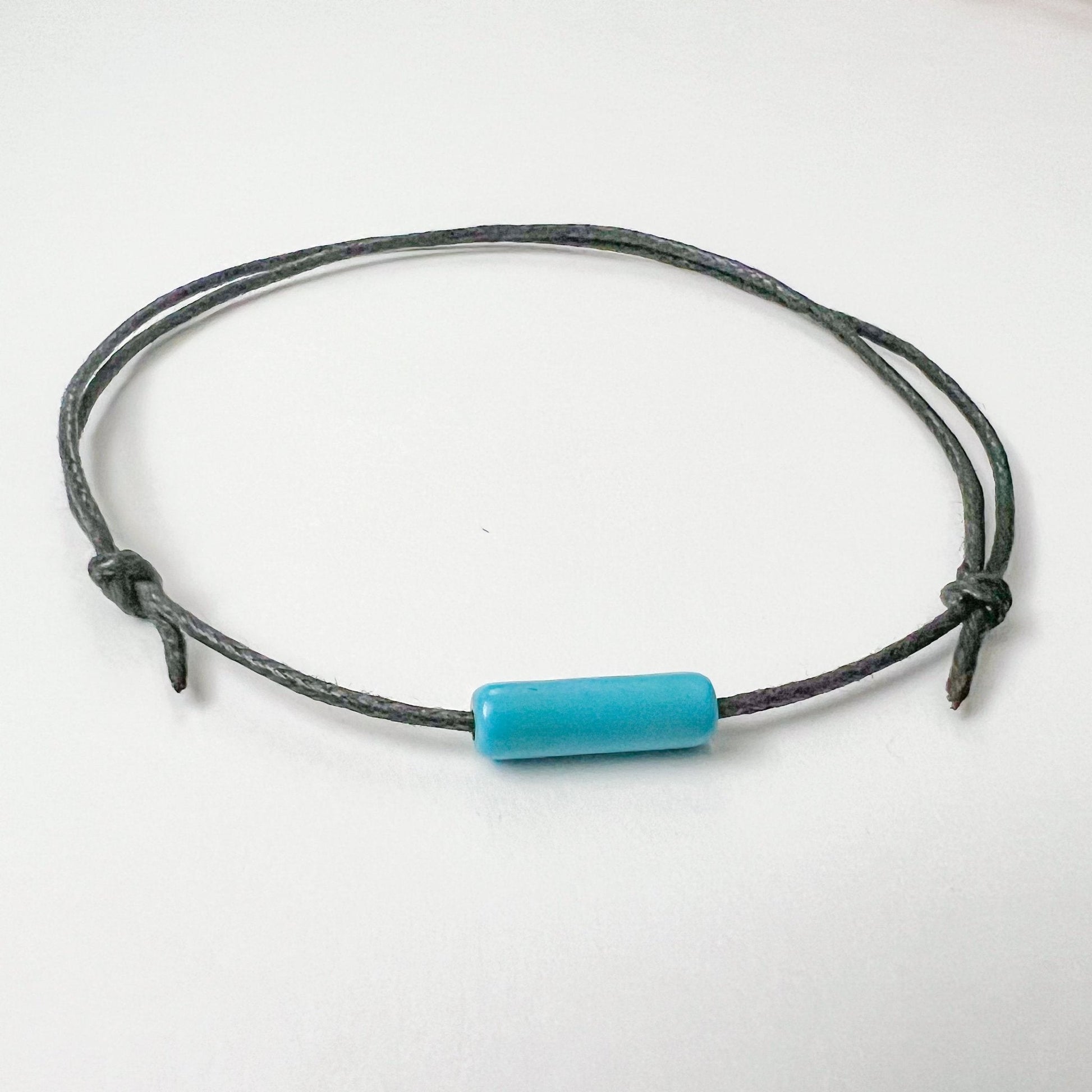 Turquoise Bar Minimal and Adjustable Anklet-0