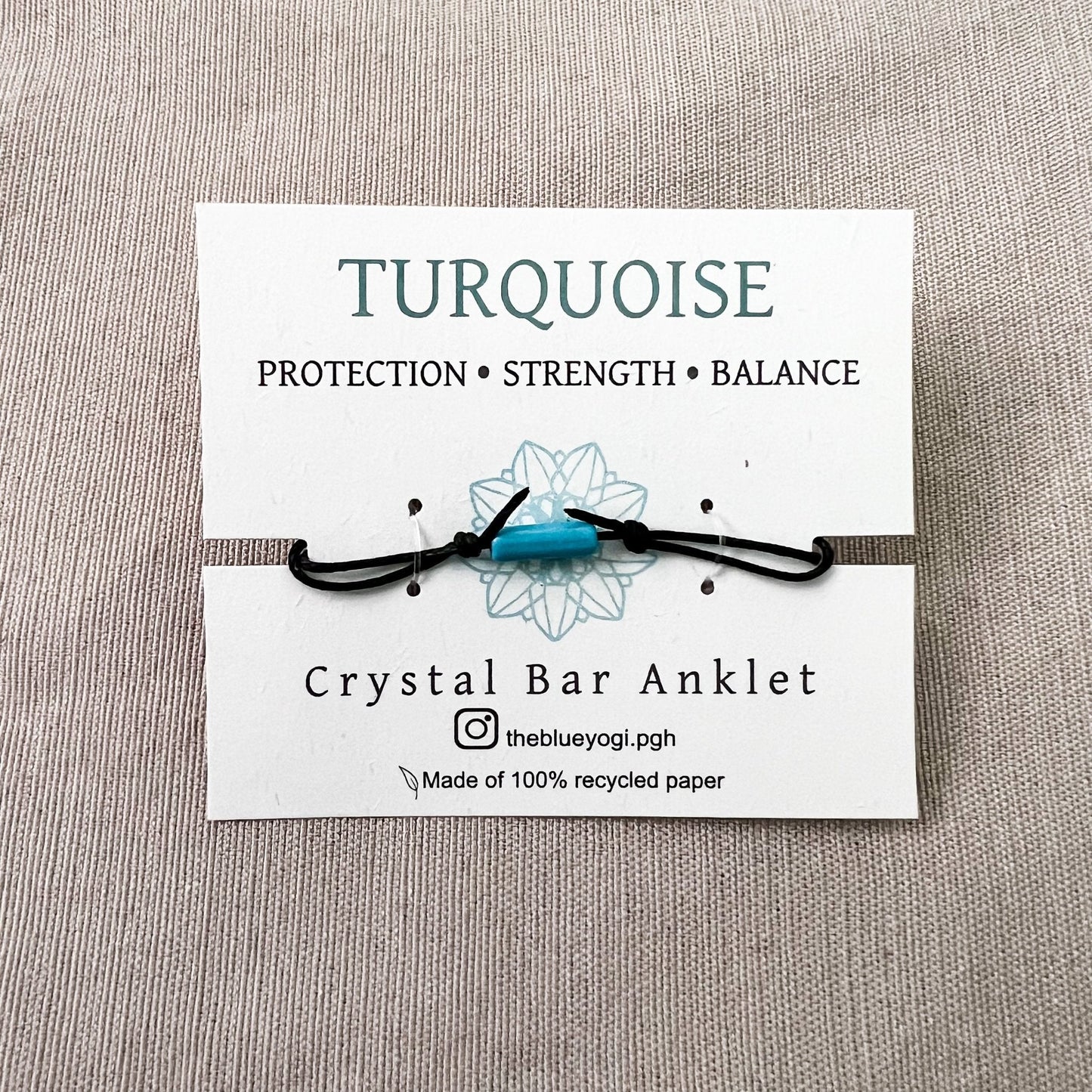 Turquoise Bar Minimal and Adjustable Anklet-1