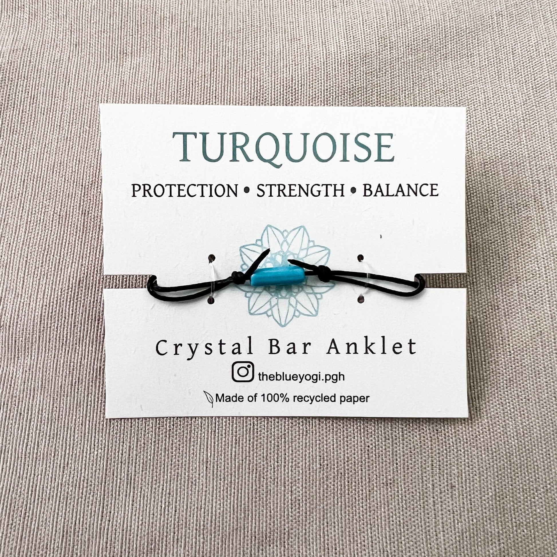 Turquoise Bar Minimal and Adjustable Anklet-1