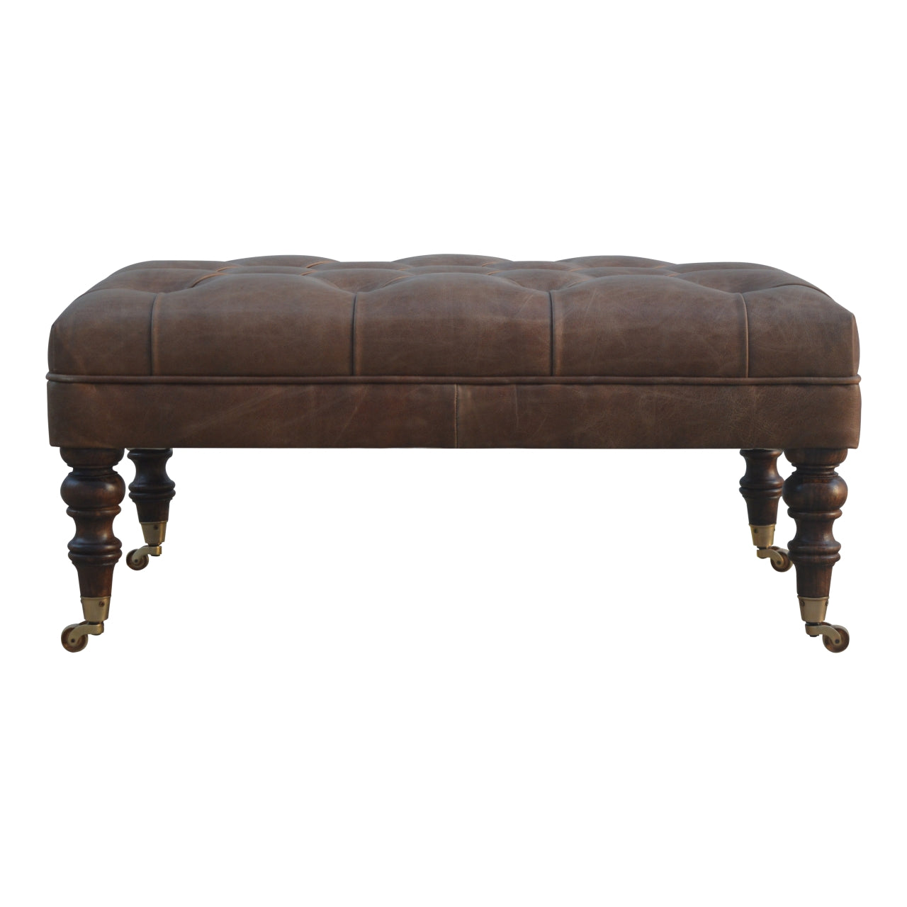 Buffalo Leather Ottoman-0