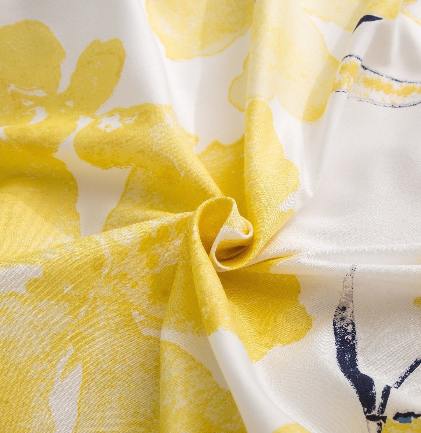 Tache Microfiber Watercolor Tropical Floral Yellow Blue Duvet Cover (JHW-841)-3
