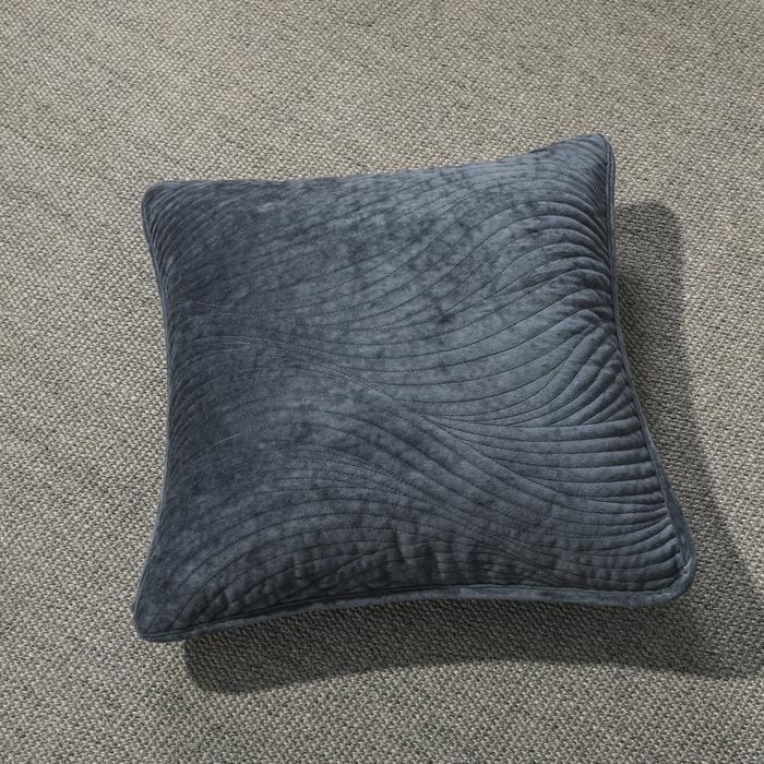 Tache Velvet Dreams Navy Blue Plush Waves Cushion Covers / Euro Sham (JHW-852BL)-3