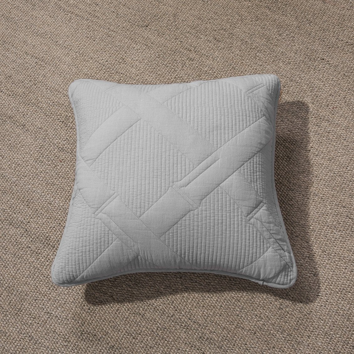 Tache Cotton Light Grey Silver Soothing Pastel Cushion Covers / Euro Sham (JHW-862)-2
