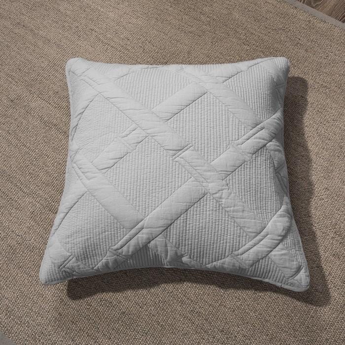Tache Cotton Light Grey Silver Soothing Pastel Cushion Covers / Euro Sham (JHW-862)-1