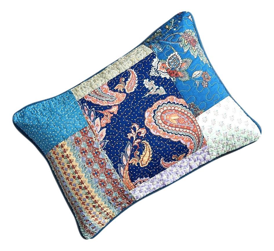 Tache Cotton Patchwork Paisley Bohemian Night Flower Pillow Sham (JHW-882)-0