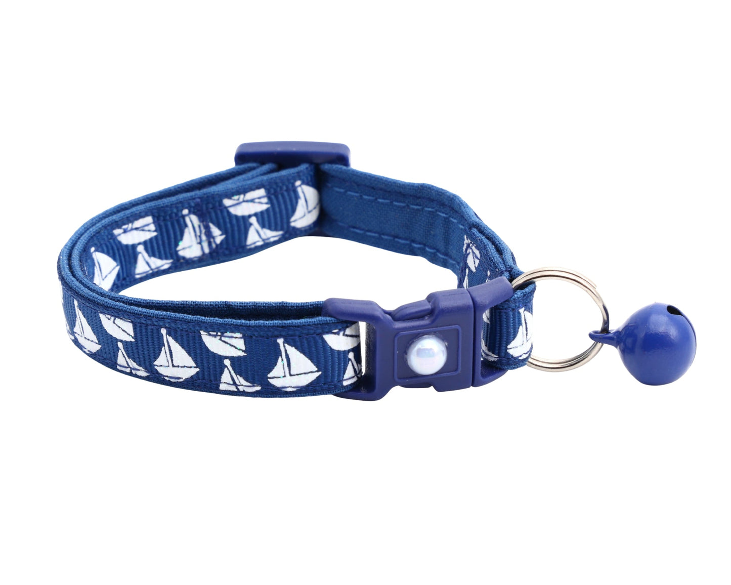 Sailboats on Red Breakaway Cat Collar