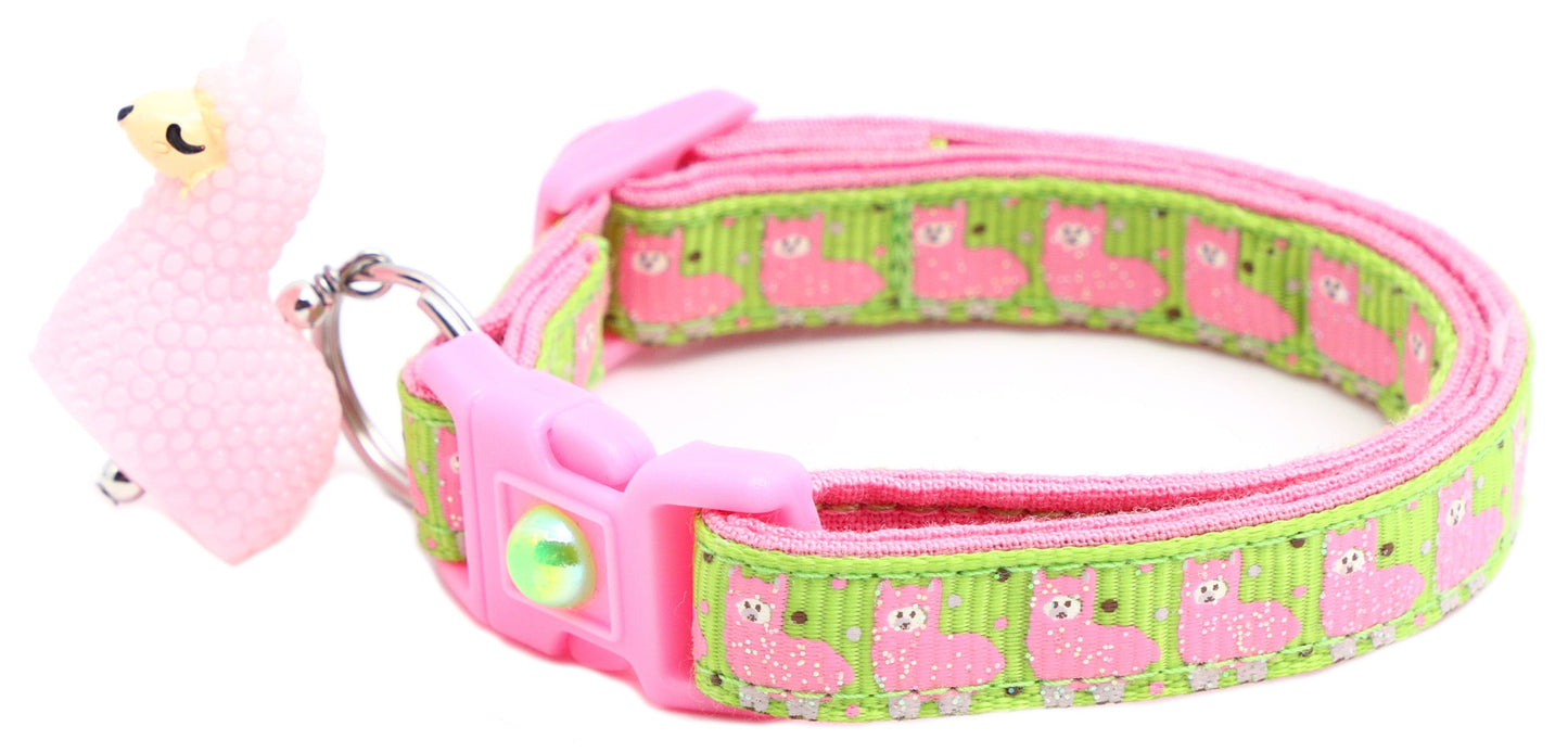 Pink Llamas Breakaway Cat Collar-13