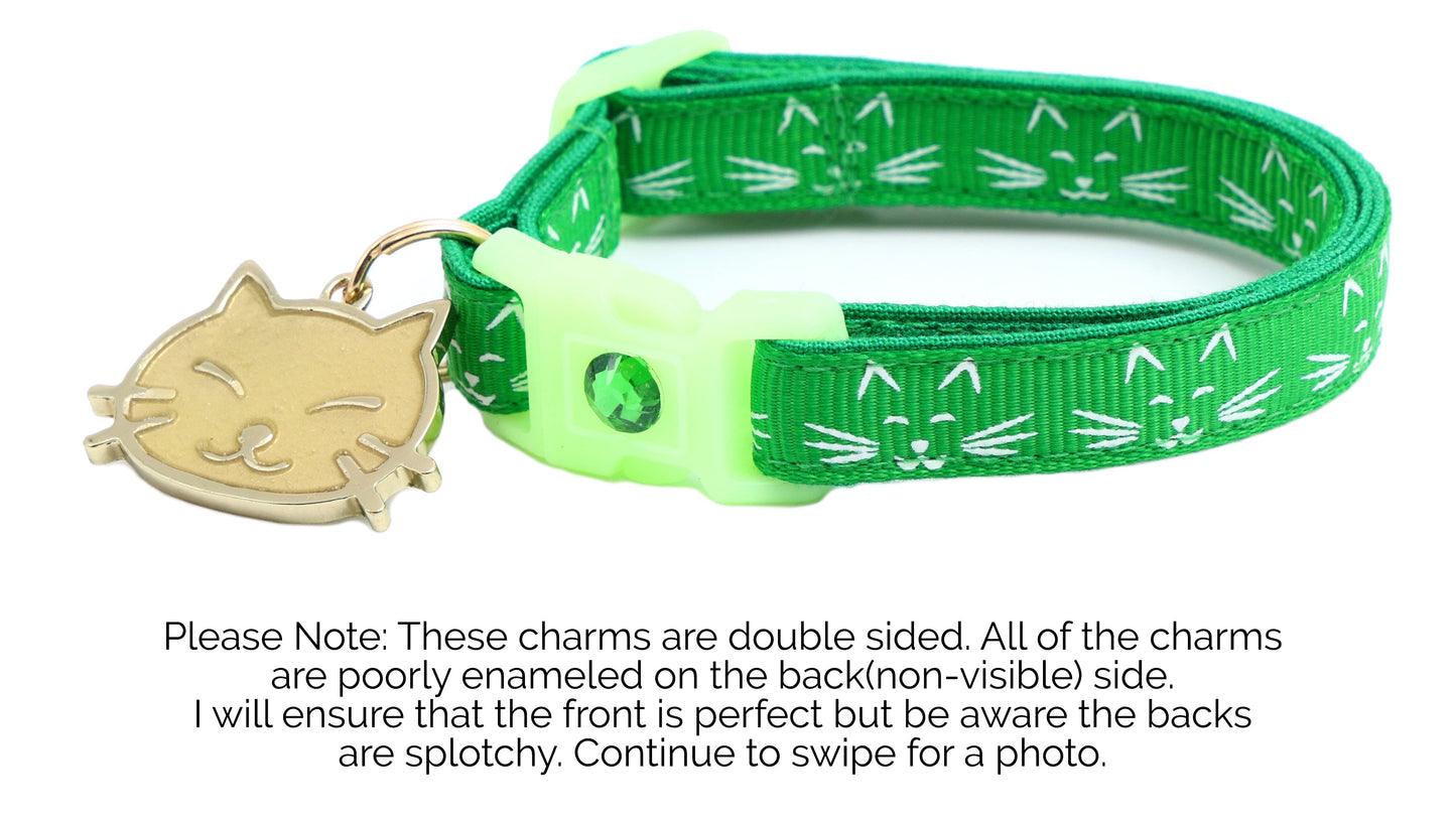 Glowing Cat Faces Breakaway Cat Collar-23