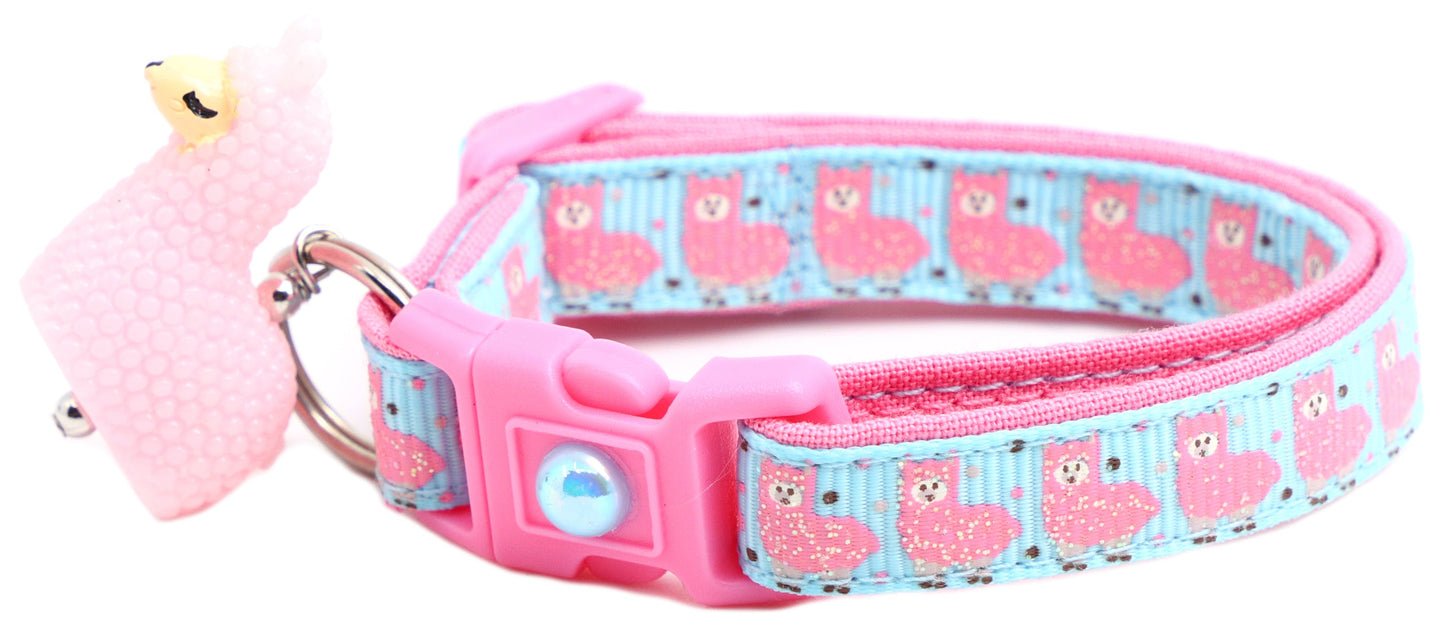 Pink Llamas Breakaway Cat Collar-12