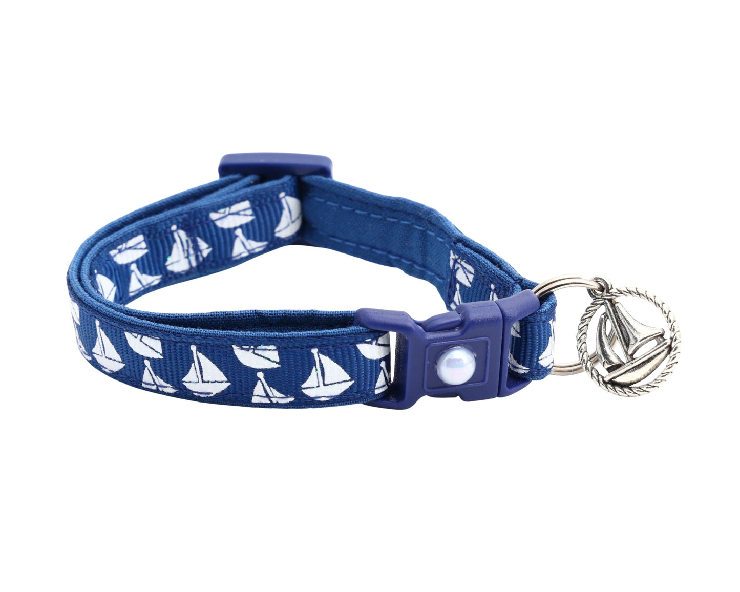 Sailboats on Red Breakaway Cat Collar