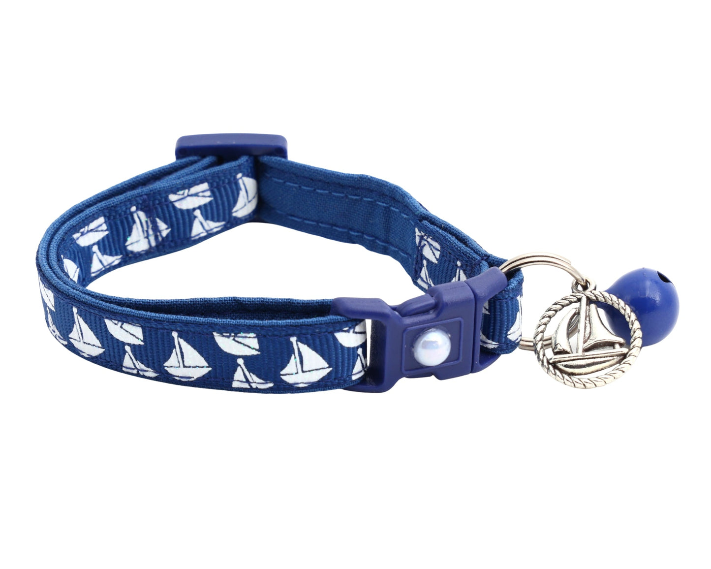 Sailboats on Red Breakaway Cat Collar