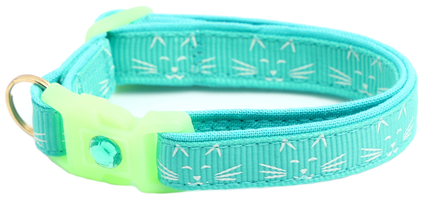Glowing Cat Faces Breakaway Cat Collar-43