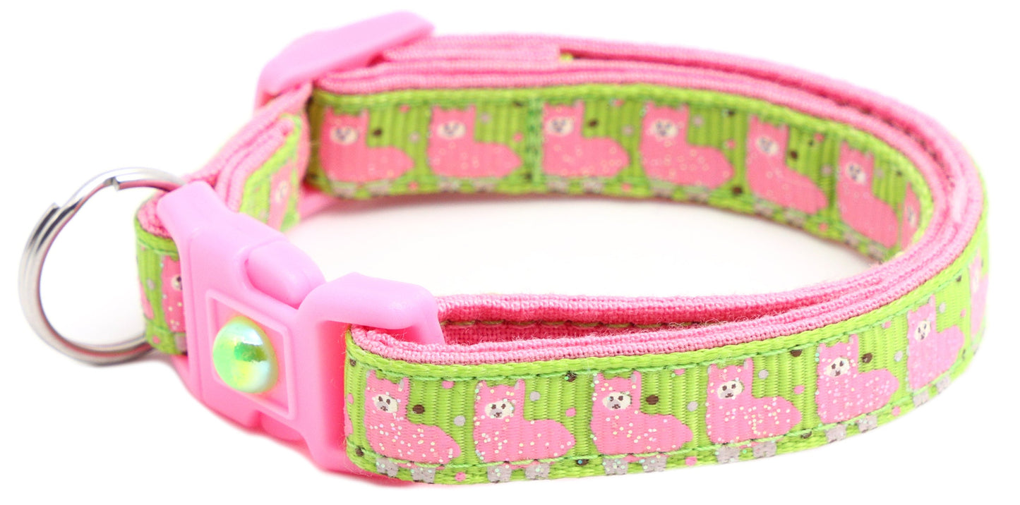Pink Llamas Breakaway Cat Collar-23