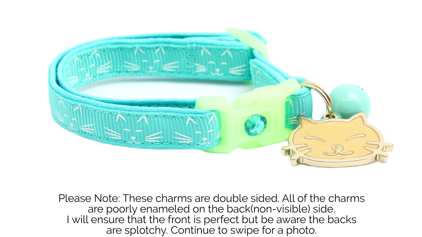 Glowing Cat Faces Breakaway Cat Collar-28