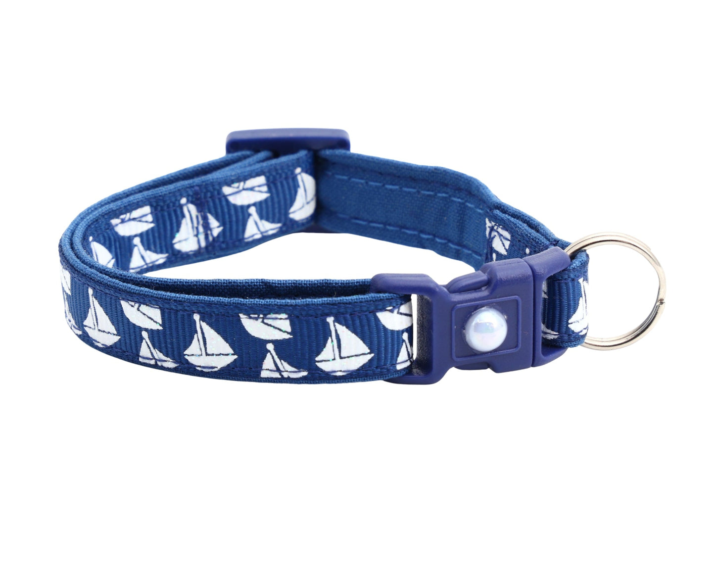 Sailboats on Red Breakaway Cat Collar