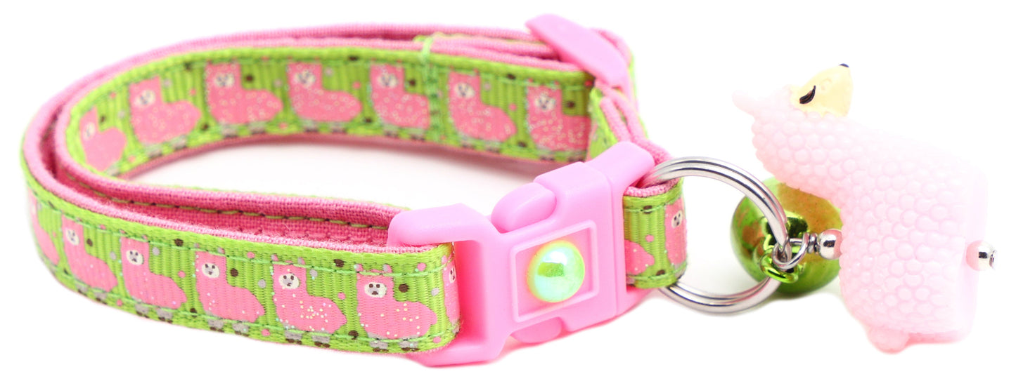 Pink Llamas Breakaway Cat Collar-18