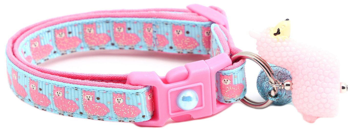 Pink Llamas Breakaway Cat Collar-17