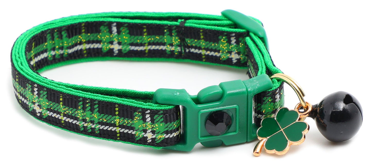 Green Tartan Breakaway Cat Collar-21