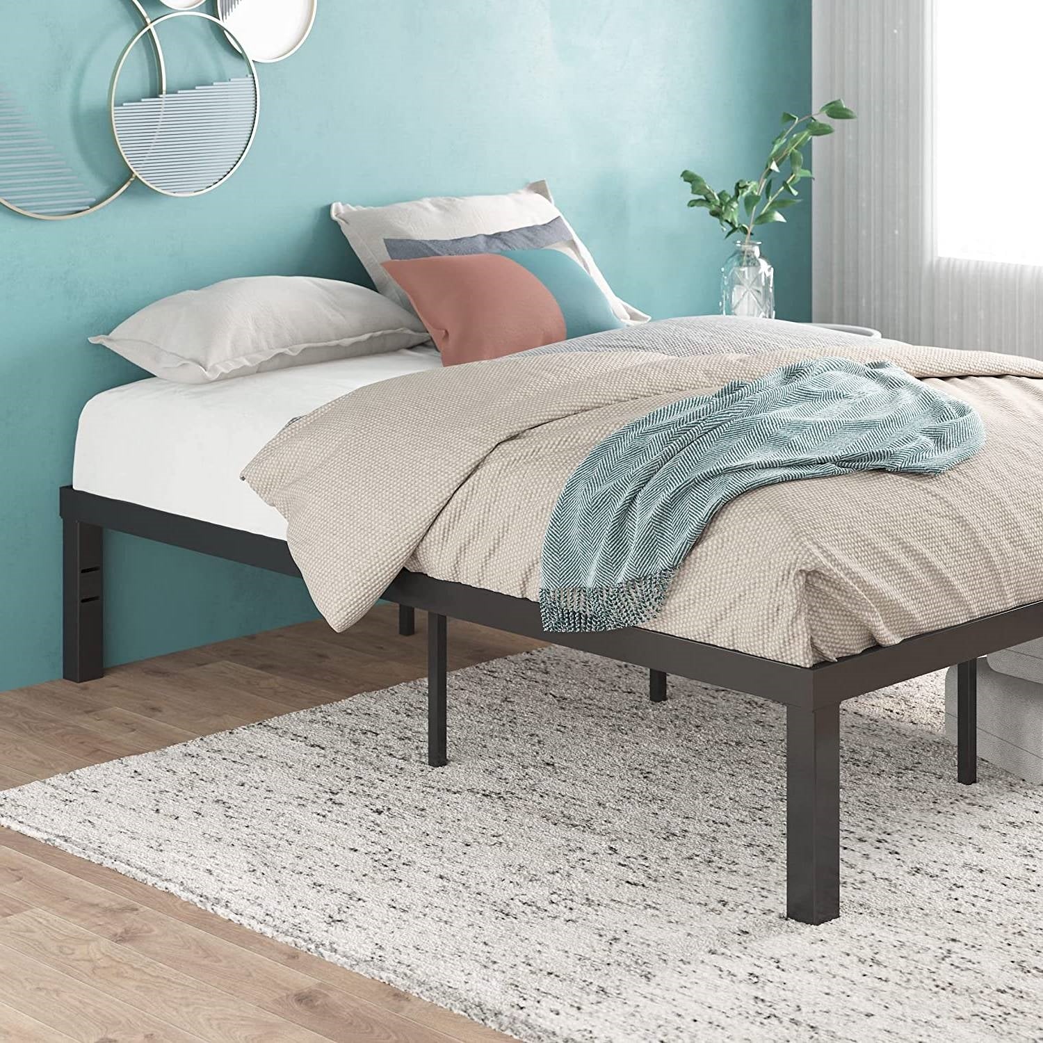 Twin size Modern 16-inch Sturdy Steel Metal Platform Bed Frame-2