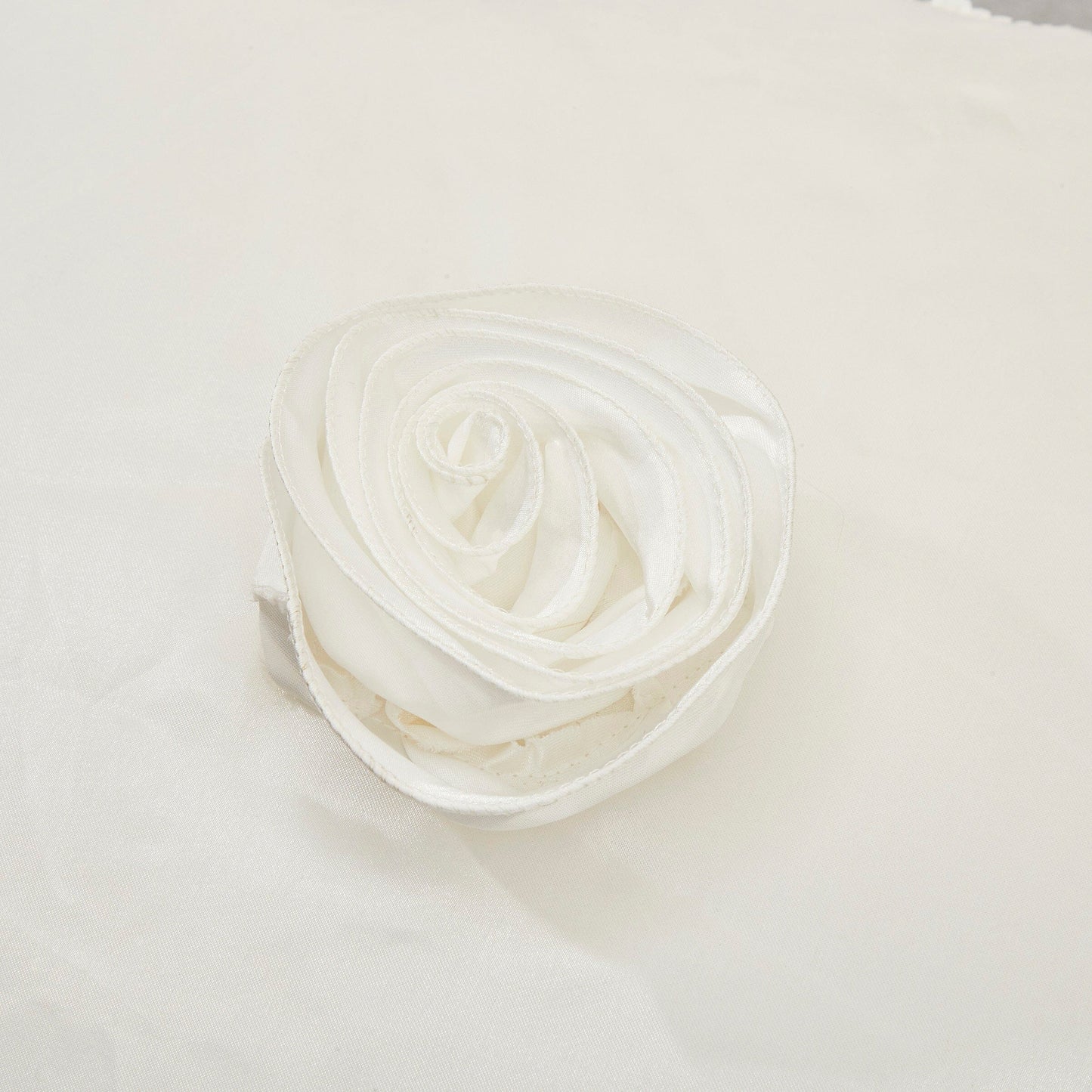 Tache Satin Ruffle Pearl White Ivory Sweet Victorian Euro Sham (MZ002W)-2