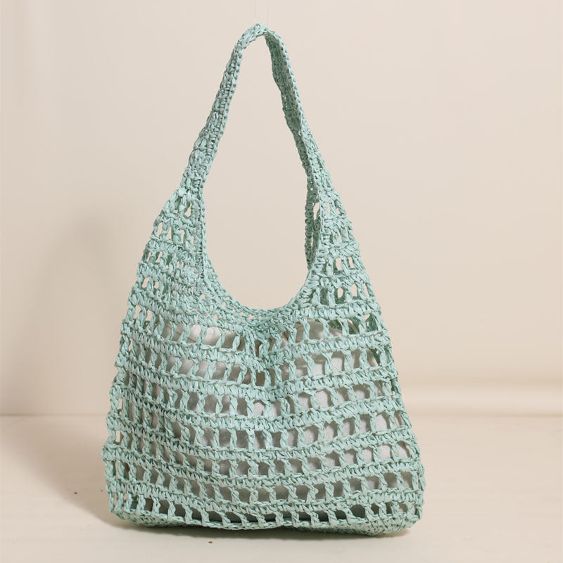Seaside Vacation Beach Bag French Large Capacity Shoulder Straw Bag-11