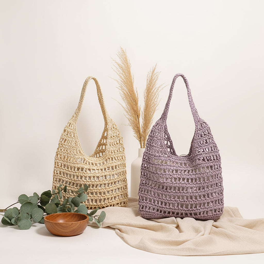 Seaside Vacation Beach Bag French Large Capacity Shoulder Straw Bag-4