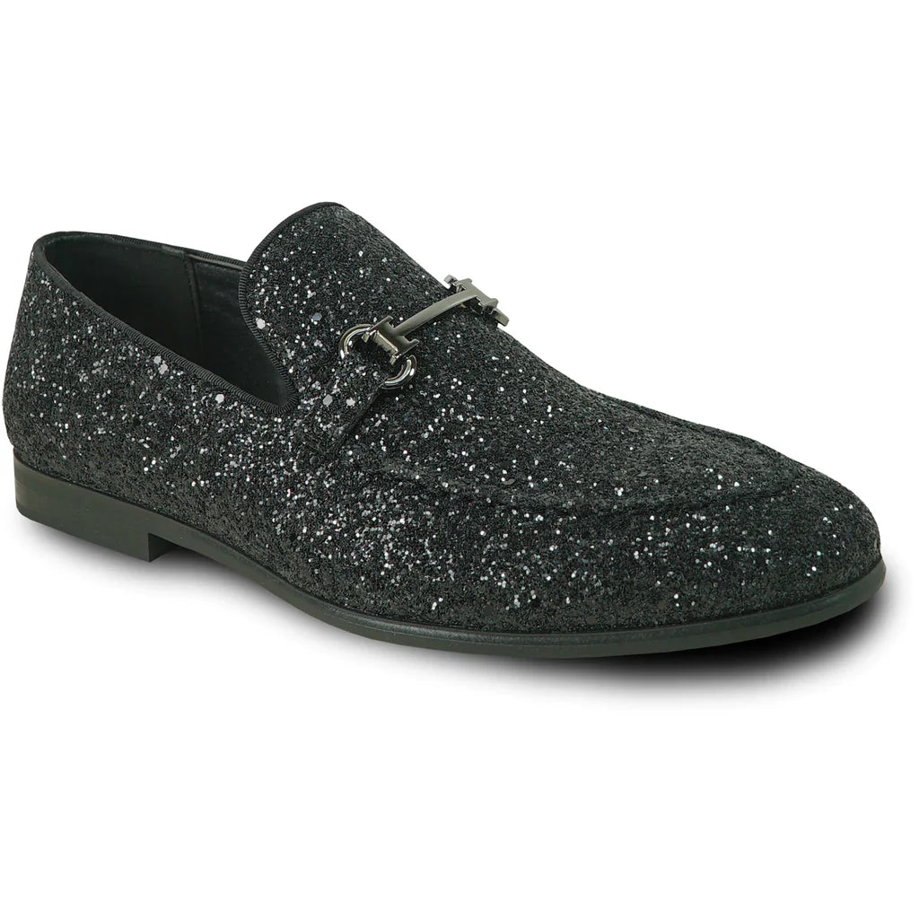 "Bravo" Black Glitter Tuxedo & Prom Shoes