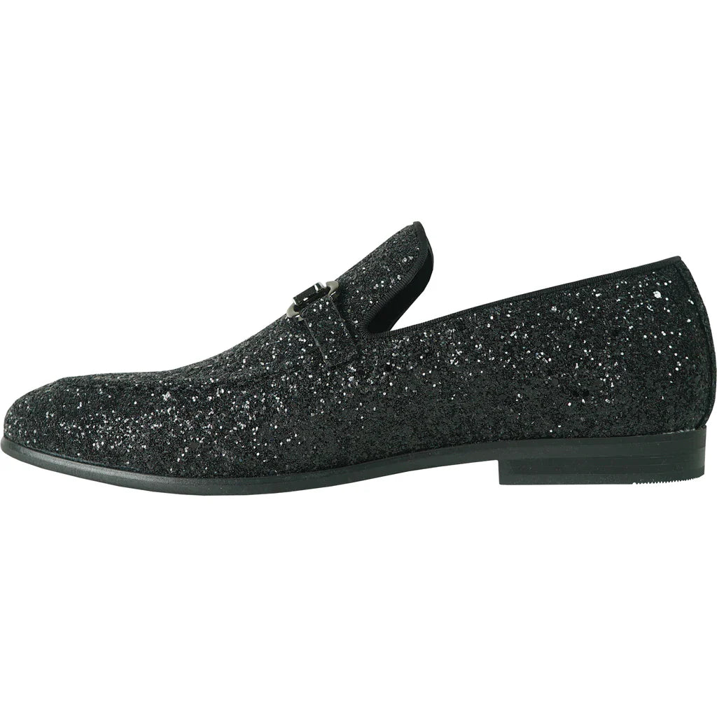 "Bravo" Black Glitter Tuxedo & Prom Shoes