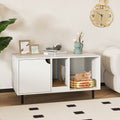 40 Inch Cat Litter Box Enclosure for 2 Cats Hidden Cat Washroom-White-0
