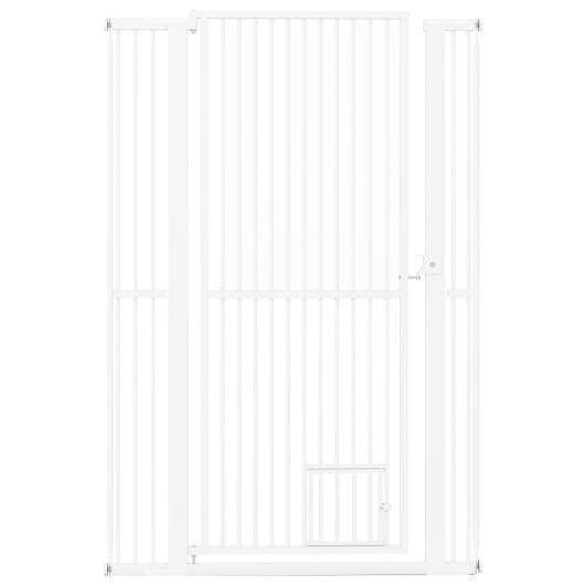 59" Extra Tall Pet Gate Heavy-Duty Metal Cat Gate with Wide Opening-White-4