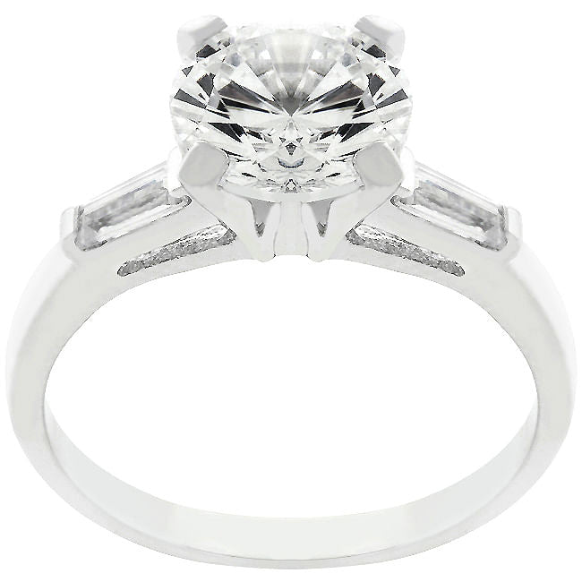 Classic Triple White Engagement Ring-1