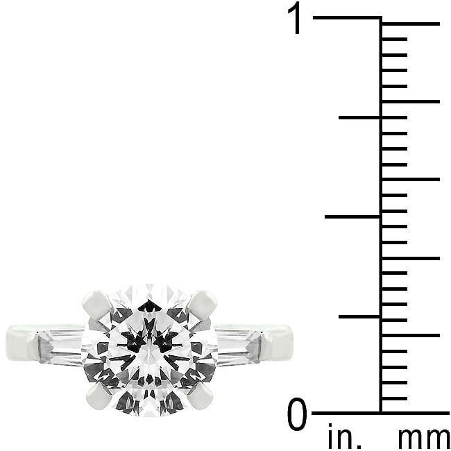 Classic Triple White Engagement Ring-2