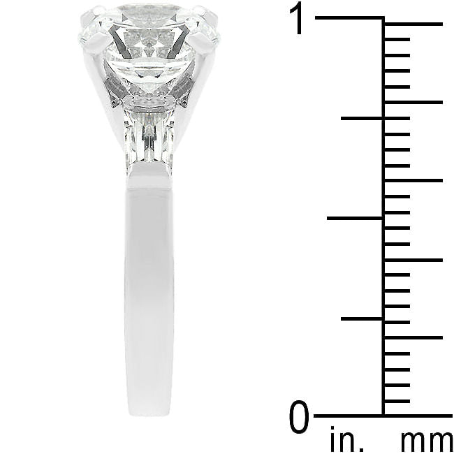 Classic Triple White Engagement Ring-3