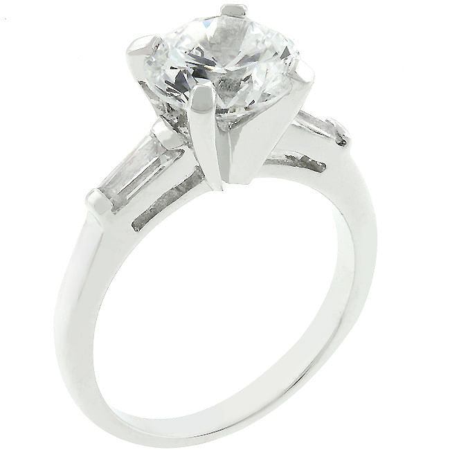 Classic Triple White Engagement Ring-0