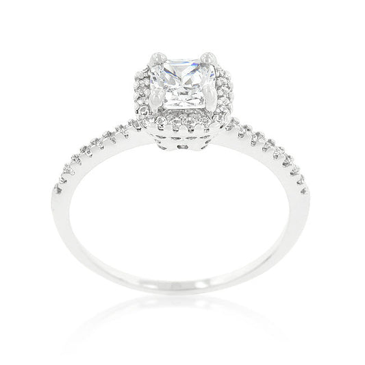 Princess Cut Halo Engagement Ring-1