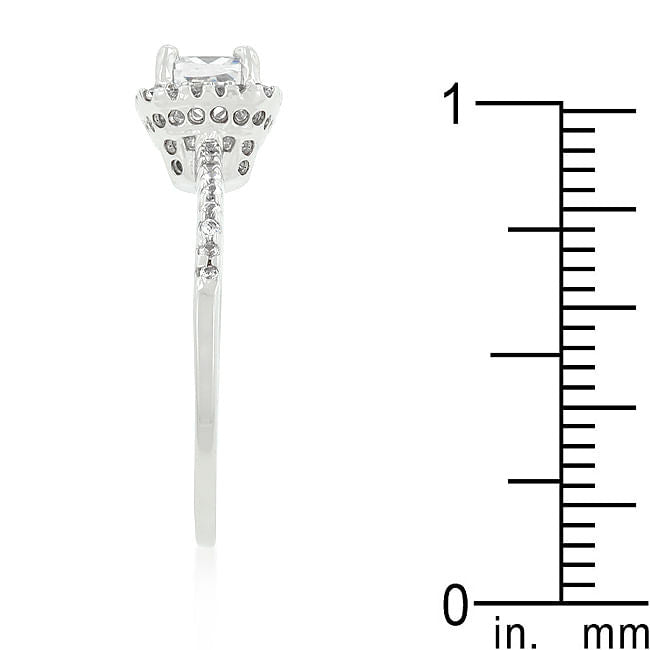 Princess Cut Halo Engagement Ring-3